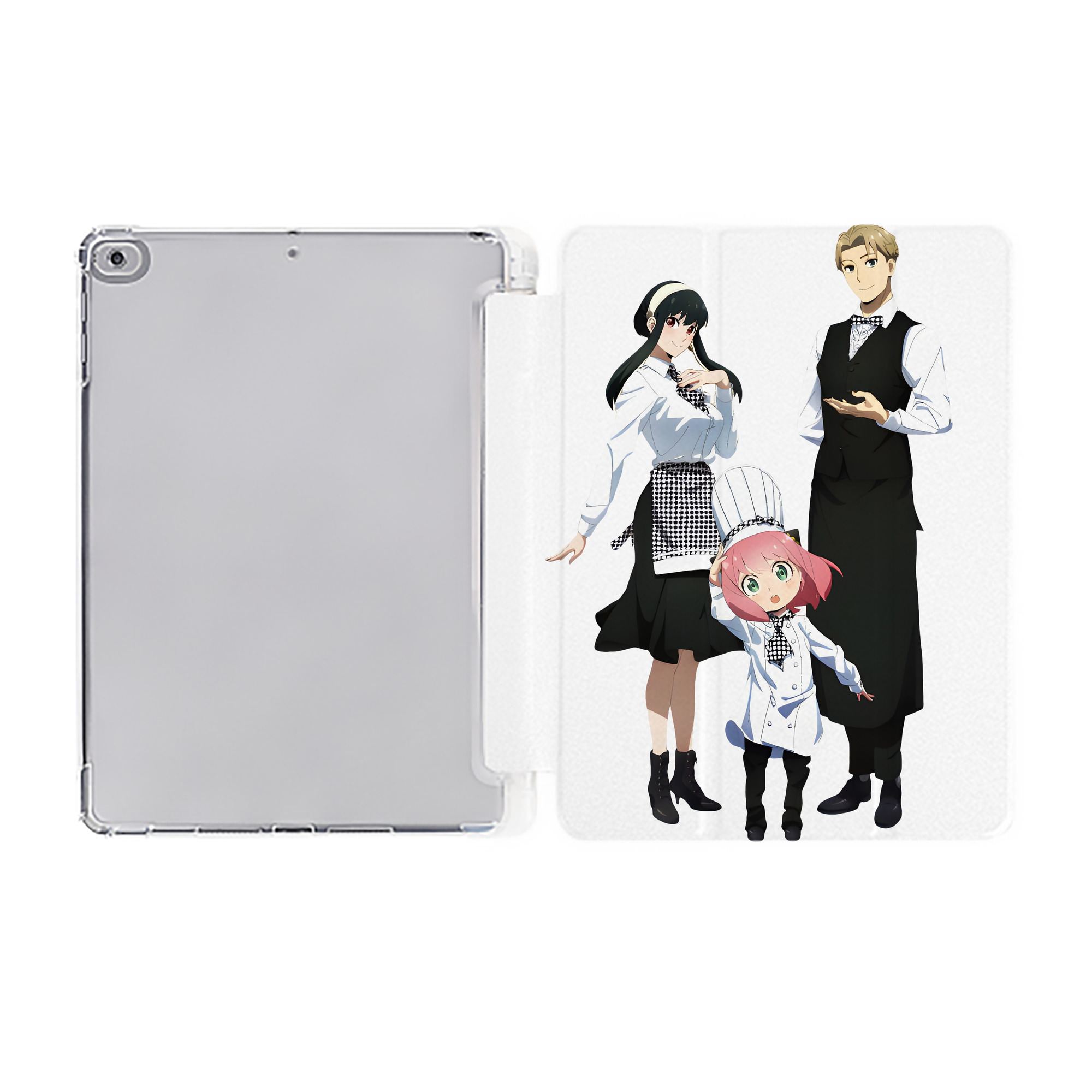 （画像用） SPY×FAMILY间谍家家酒 IPad ケース ペン収納付き 三つ折りスタンド PUレザー×シリコン 対応機種9.5/10.5/10.9インチ